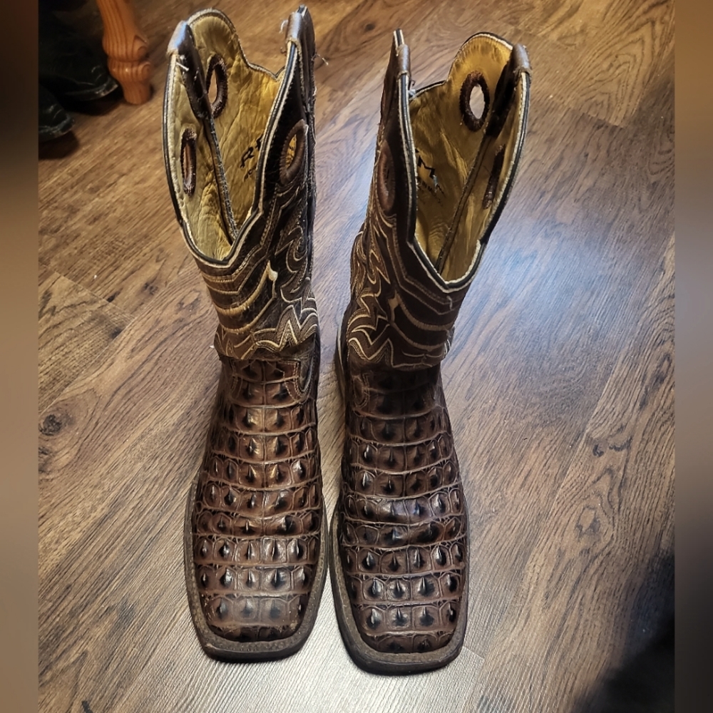 Reyme Square Toe Alligator Western Cowboy Boots